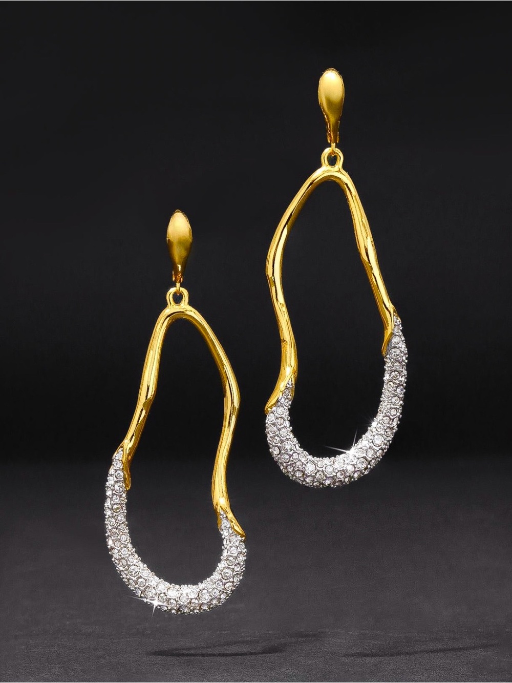 Alexis Bittar Solanales Crystal Curve Leverback Drop Earrings